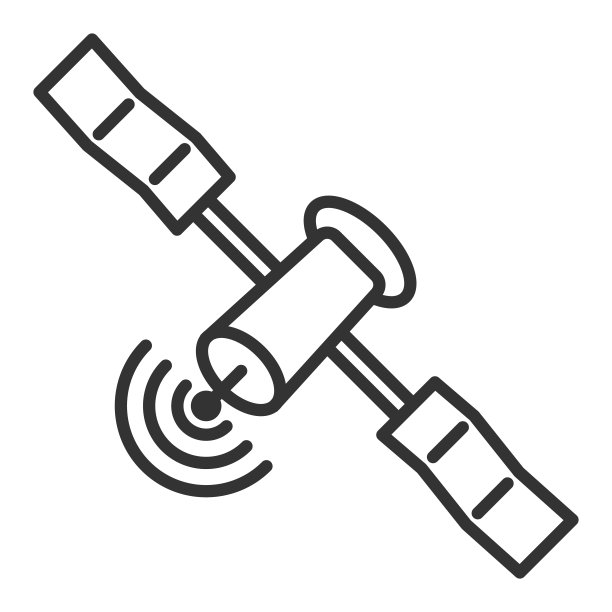 卫星图标。平面风格矢量插图孤立在白色背景上图片下载