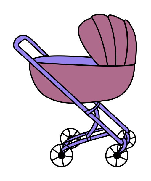 婴儿车，彩色涂鸦图片下载