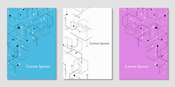 抽象多色六边形，网络图像集，几何背景，科学技术，未来概念图片下载