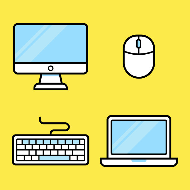 矢量计算机图标集图片下载