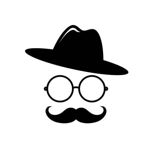 戴着复古帽子，留着小胡子的绅士。设计装饰元素，海报，横幅。矢量图图片下载