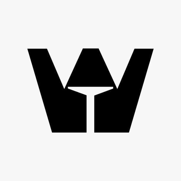 字母W门标志设计结合最小开门图标矢量模板图片下载