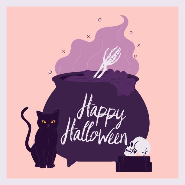 广场快乐万圣节插画图片下载