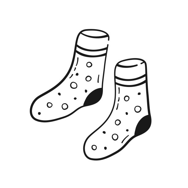 简单的涂鸦手绘袜子。图片下载