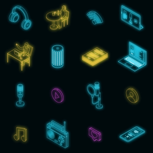 播客图标设置霓虹灯图片下载