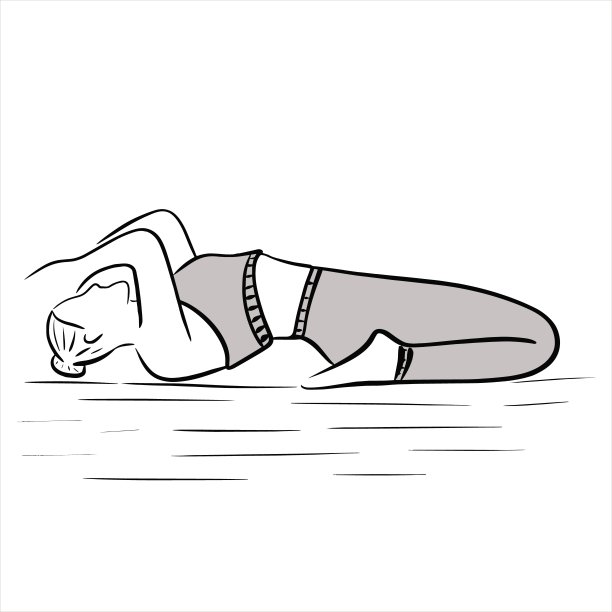 瑜伽的女孩。锻炼回来。体式。杂技。伸展运动。一个做运动的女人的黑白插图。健康。体育博客。大纲。图片下载