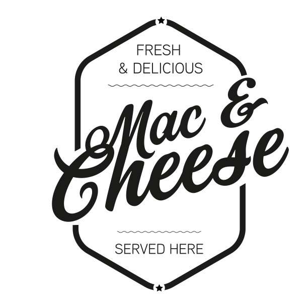 通心粉和奶酪标志复古图片下载