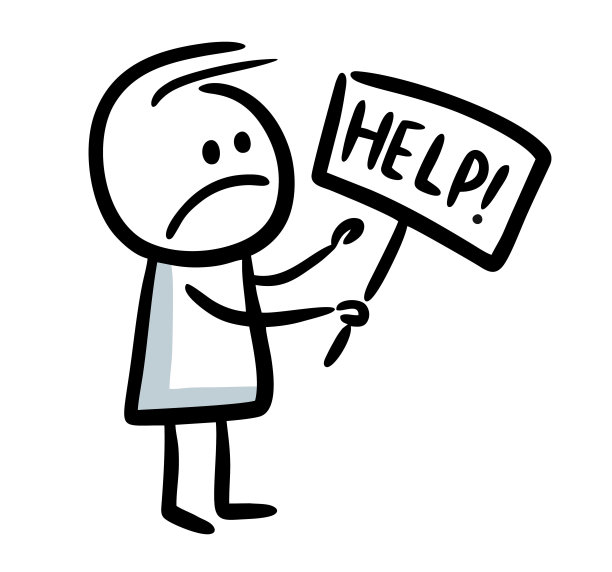 手绘风格的涂鸦男人和手中的banner图片下载