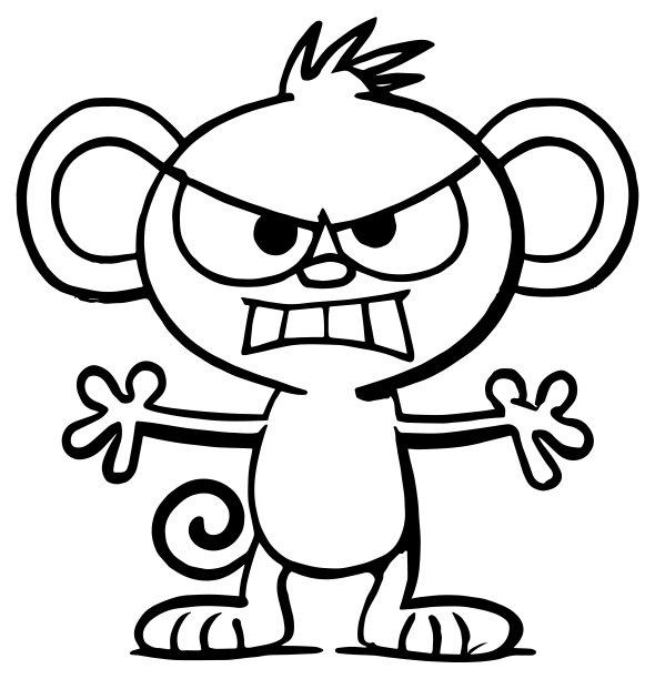 涂鸦愤怒的猴子卡通人物图片下载