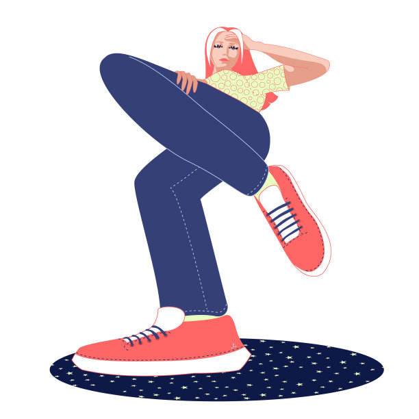 女孩摆姿势，下视图图片下载