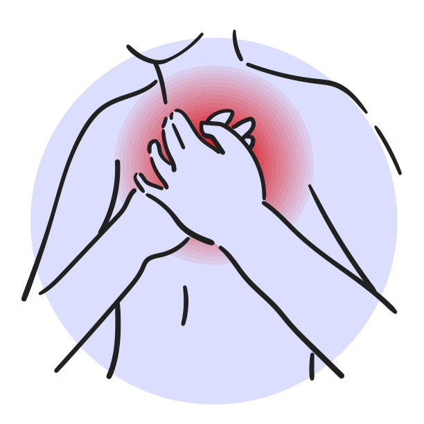 胸部孤立疼痛，心脏病发作图片下载