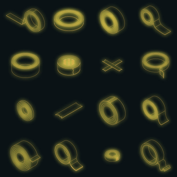 透明胶带图标设置霓虹灯图片下载