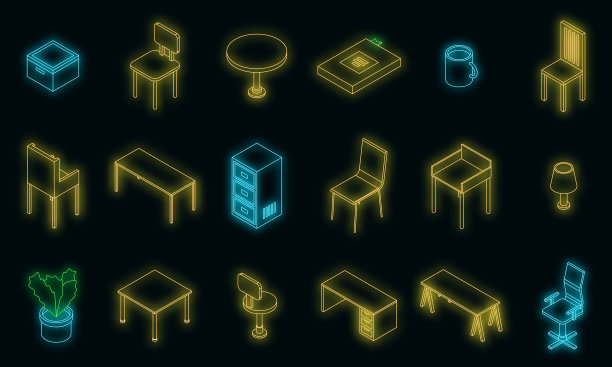 空间组织图标设置霓虹灯图片下载