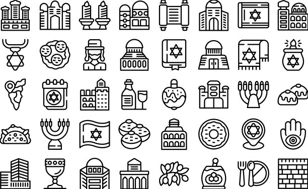 以色列图标勾勒飞机周年纪念图片下载