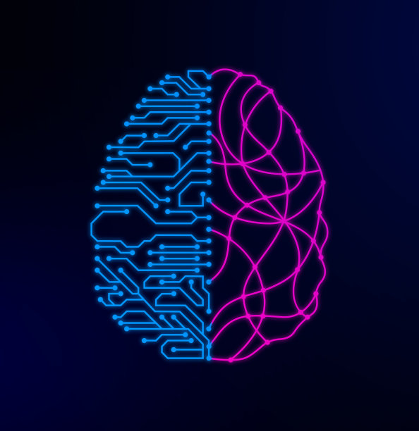 抽象的未来背景与人工智能设计主题。现代技术为横幅和海报复制空间插图图片下载