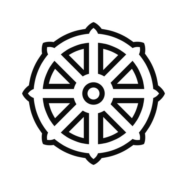 法轮矢量符号孤立在白色背景上图片下载