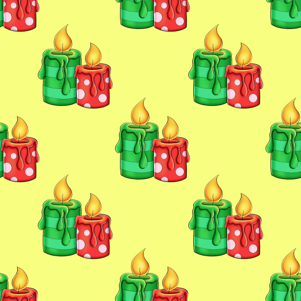 模式的圣诞蜡烛图片下载