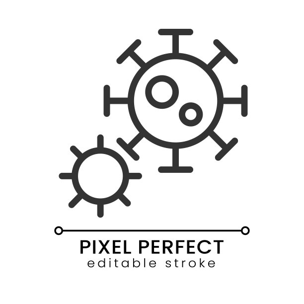 冠状病毒像素完美线性图标图片下载