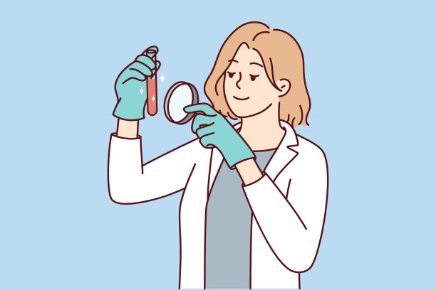 女科学家在实验室用试管工作图片下载