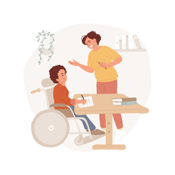 一对一支持孤立的卡通矢量插图。图片下载