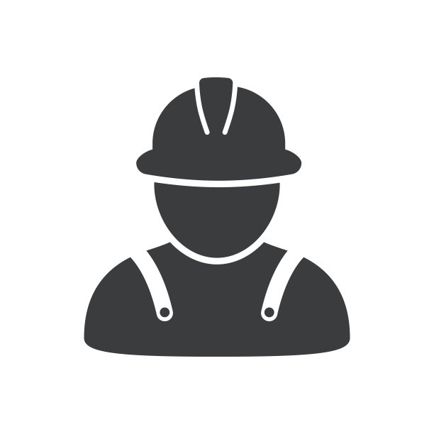 建筑工人平面矢量图标图片下载