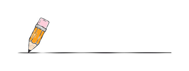 画的铅笔。短的黄色铅笔。手绘的形象。矢量图图片下载