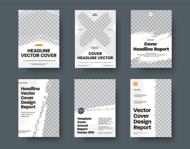 一套矢量白色封面与不同的垃圾元素的照片图片下载