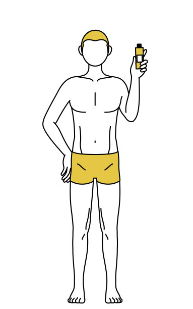 一个脱毛的男人拿着脱毛膏图片下载