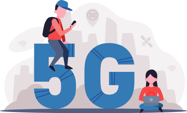 5g技术的人使用高速移动图片下载