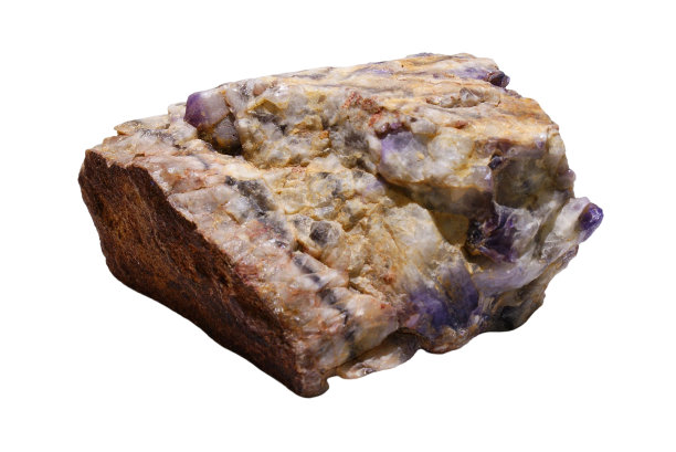 白色背景下奥地利麦索的紫水晶粗石图片下载