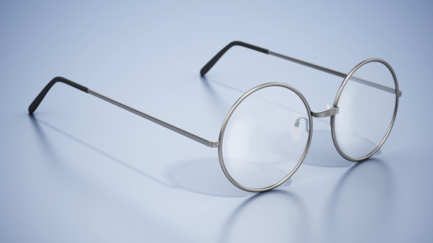 带薄金属边的圆眼镜图片下载