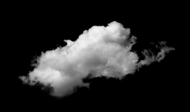 黑色背景上的一朵白云图片下载