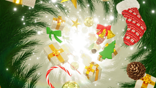 在冰山山上庆祝圣诞节图片下载