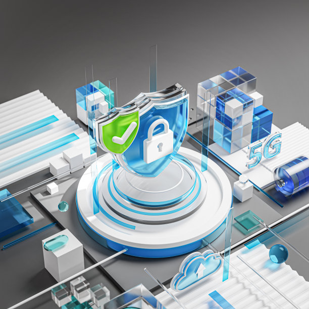 安全系统屏蔽锁验证图标概念技术符号3D渲染图片下载