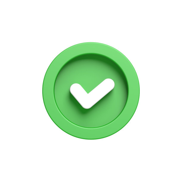 白色背景上孤立的绿色复选标记。蜱虫的象征。圆。图片下载