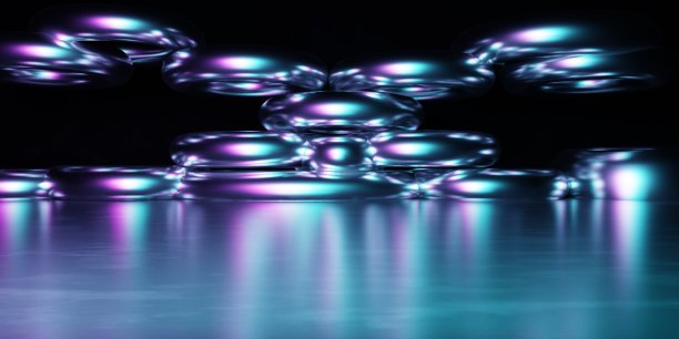 紫色和蓝色抽象几何背景的3d渲染。场景广告，技术，展厅，横幅，游戏，体育，时尚，商业，元世界。科幻小说插图。产品显示图片下载