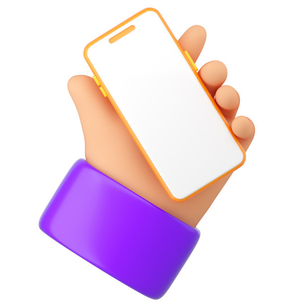 3d卡通人手持智能手机。图片下载