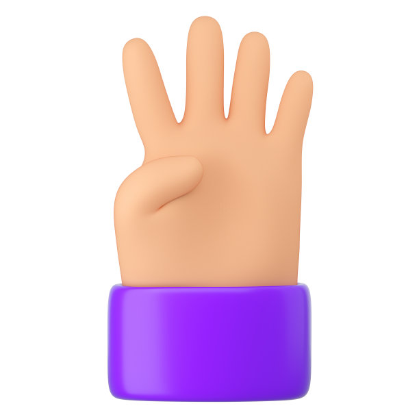 3d人类手指计数。四。图片下载