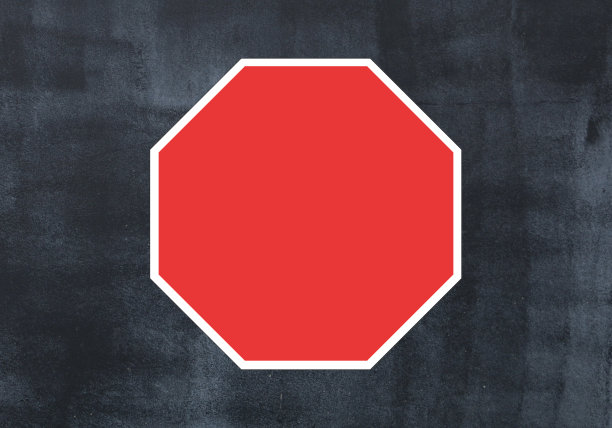 红色警告标志黑色背景黑板风格图片下载