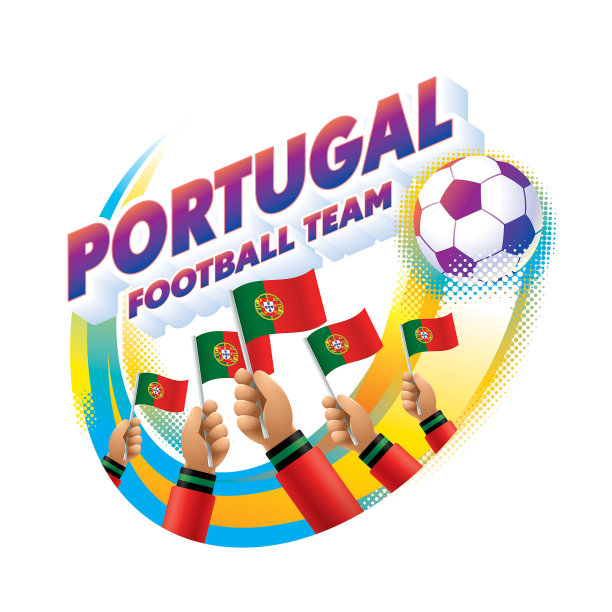 葡萄牙足球队的报头标志与葡萄牙国旗图片下载