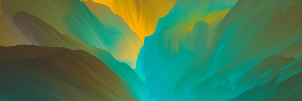 神奇的世界。超现实主义的景观。抽象的奇幻背景。三维演示图片下载