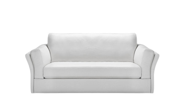一个现代的白色皮沙发孤立在白色背景上的形象图片下载
