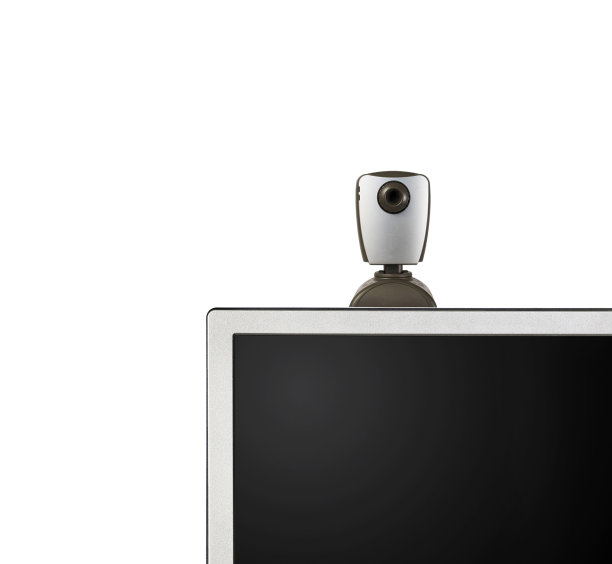 监视器上的网络摄像头被白色隔离图片下载