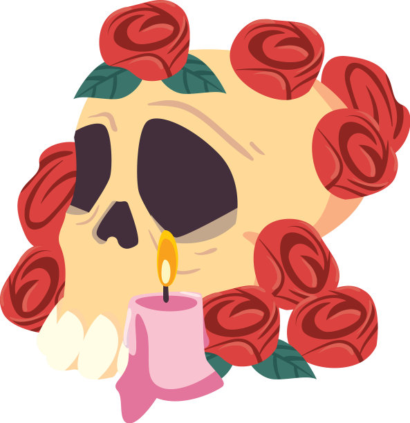 平面装饰的头骨图片下载