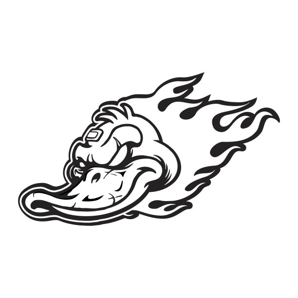 火焰鸭吉祥物标志剪影图片下载