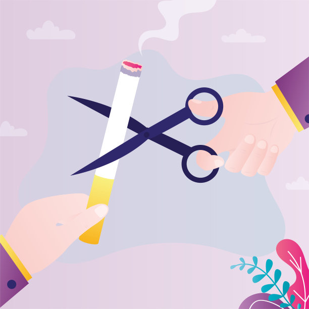 男性的手用剪刀把香烟剪成两半。人成功地改掉了坏习惯。患者拒绝服用含尼古丁的药物图片下载