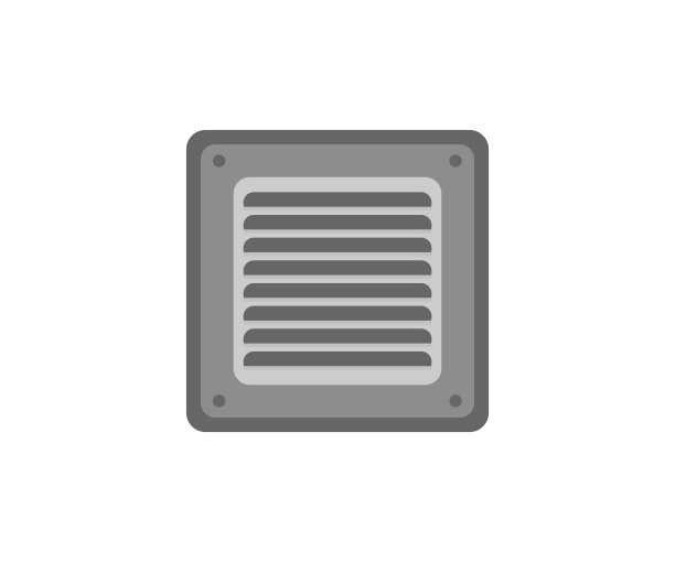 金属通风格栅，空调用工业格栅。排风和送风系统矢量设计与说明。图片下载