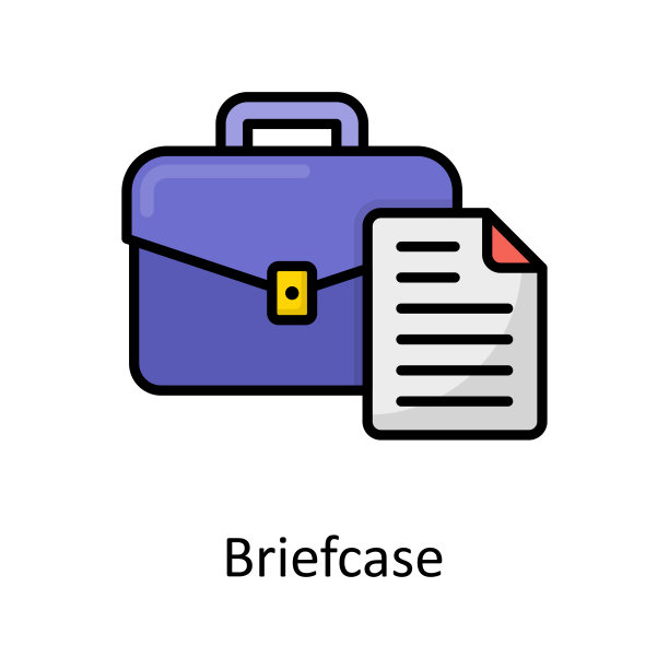 公文包矢量填充轮廓图标设计插图。银行和支付符号在白色背景EPS 10文件图片下载
