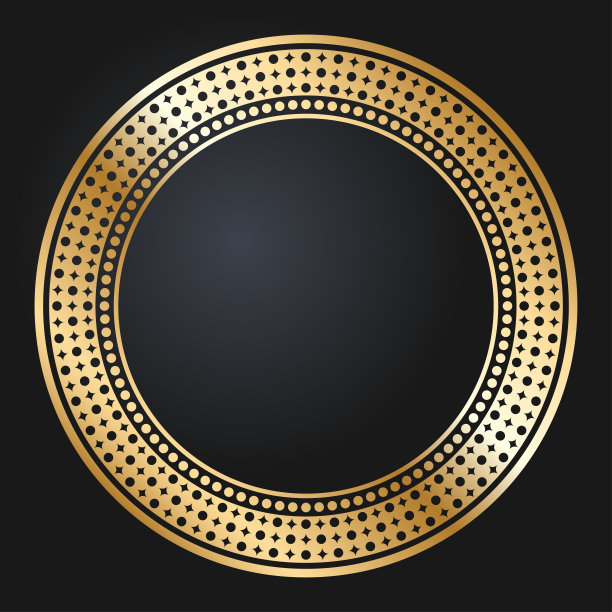 漂亮的圆形金框。节日的设计。矢量图图片下载