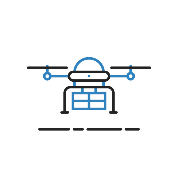 抽象细线无人机图标与大货物图片下载